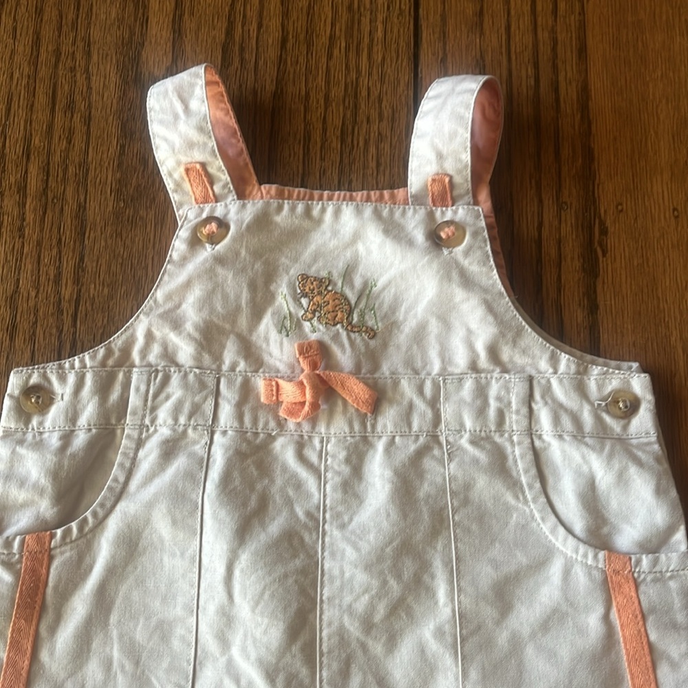 Jack and Jane Cream and Orange Overalls - Picture 2 of 8